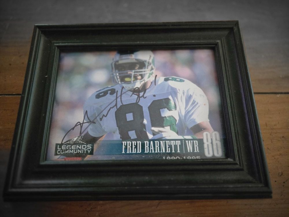 Autographed Photo Of Eagles Great Fred Barnett