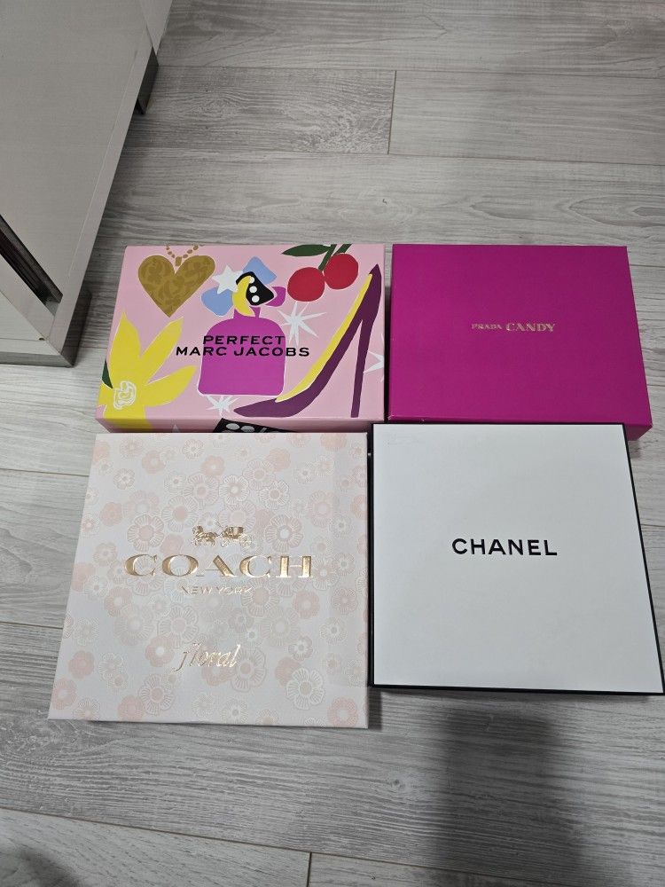 Chanel, Coach, Marc Jacob's, Prada Empty Perfume Boxes