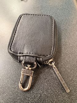 Steve Madden Black Zip Coin Purse & Keychain Wallet