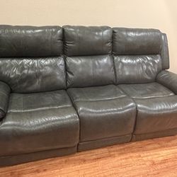 Leather Dual Power Reclining sofa with USB port