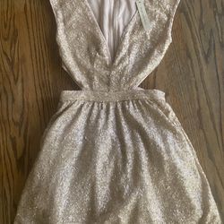 Gold sequin dress, XS NWT