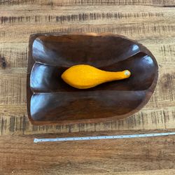 Large Mid Century Wooden Bowl