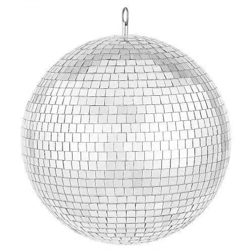 Mirror Disco Ball, 12 Inch Mirror Ball with Hanging Ring, Lightning Disco Ball Party Decorations, Ideal for DJ Club, Stage, Wedding, Birthday, Christm
