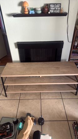 Modern 3-Tier Industrial TV Stand / Entertainment Center