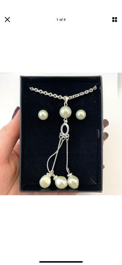 Status Pearlesque Fringe Necklace and Earring Giftset