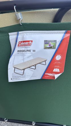 Coleman ComfortSmart Big & Tall Cot with Mattress Pad Folding Steel Camp Bed with Plush Pad for Comfort Camping Lounging Elevated Sleeping Guests