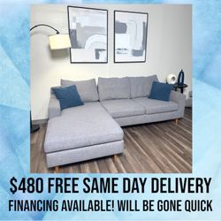 FREE DELIVERY Interior Define Gray Sectional Couch Sofa Grey FINANCING AVAILABLE