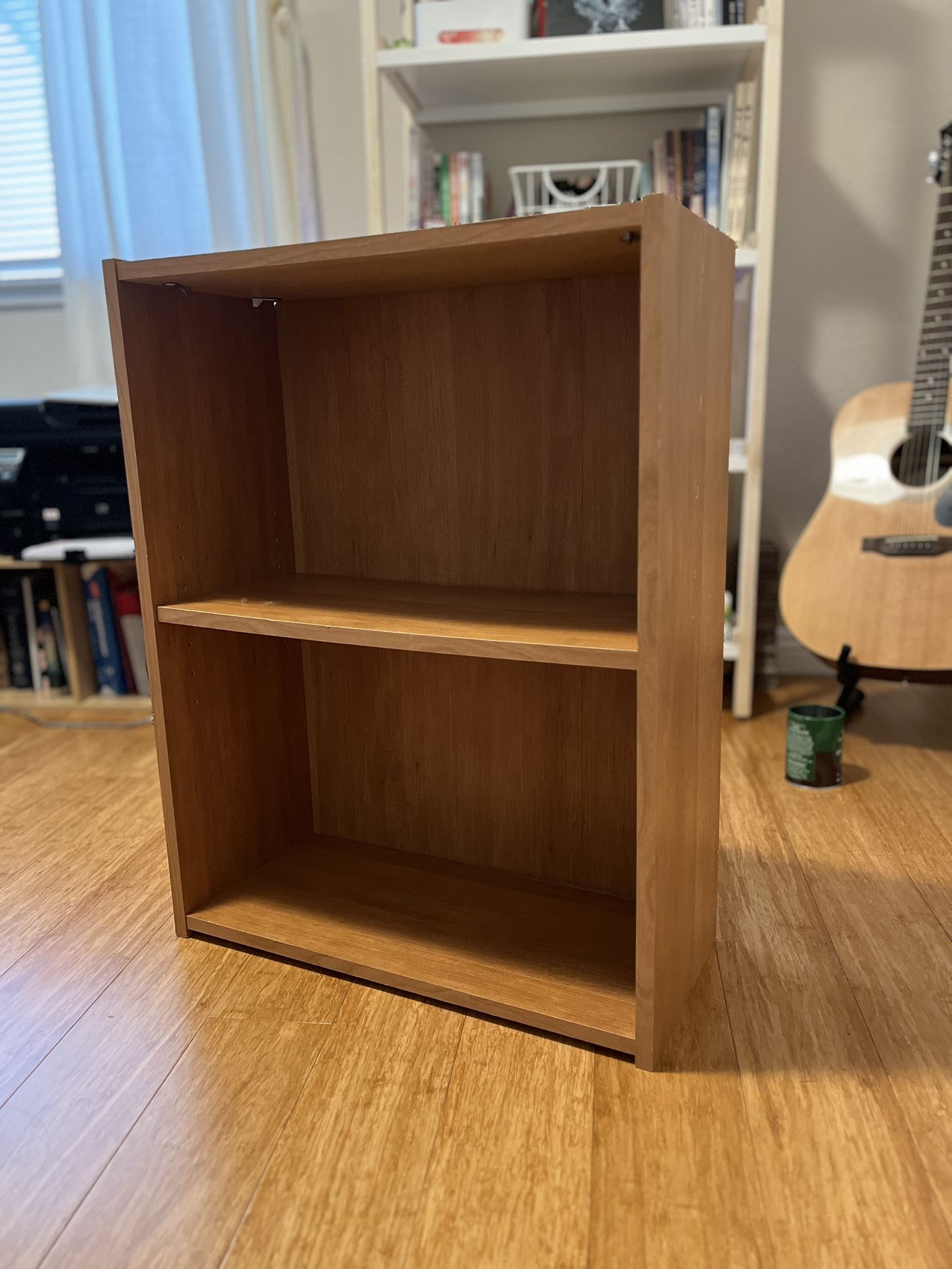 2-Tier Shelf Wood Bookcase Storage Organizer