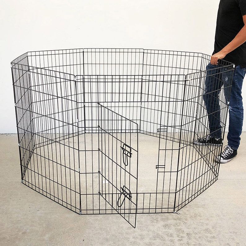 Brand New $49 Foldable 36” Tall x 24” Wide x 8-Panel Pet Playpen Dog Crate Metal Fence Exercise Cage 