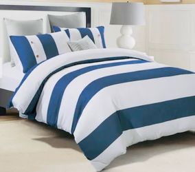 New Superior Addison Full Queen Duvet Cover Set Cover + Pillow Shams 100% Cotton