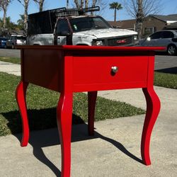 Red Real Wood Late 90S Early 2000 Style Side Dresser End Table