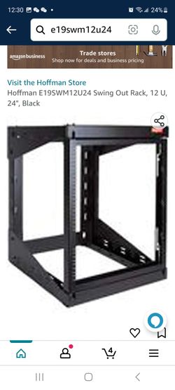 Hoffman E19SWM12U24 Swing Out Rack 12U Black