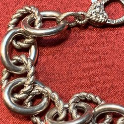 Beautiful Large 925 Sterling Silver Chain Link Women’s Bracelet 33 Grams 