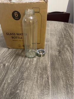 Brand New Never Used  6 Pack Glass Water Bottle Storage Containers.