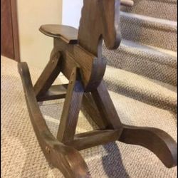 Vintage -All Wooden Child s Rocking Horse