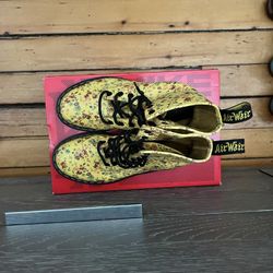 Dr. MARTENS 1460 Sun YELLOW Little Flowers Combat BOOTS 