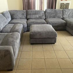 Gray 7PC Modular Sofa Set 