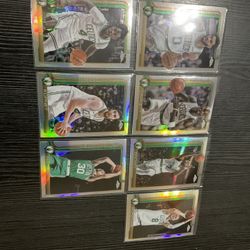 7 Boston Celtics 2025 Topps Chrome Basketball Cards- All Refractors Tatum, Garnett, Jaylen Brown, Etc