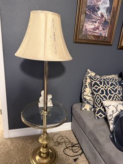 Antique Brass & Glass Lamp