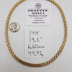 14k gold 19.5" bismark link chain