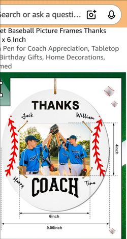 4 Set Baseball Picture Frames Thanks Coach Gifts 4 x 6 Inch
Signable for Coach Appreciation, Tabletop Stand, Team Birthday Gifts, Home Decorations, Ba