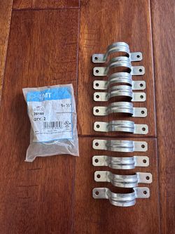 Quantity 12 Halex 26165 1-1/2 inch 1.5 2-Hole Strap EMT Electrical Conduit Steel