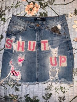 DIY cute wax jean skirt