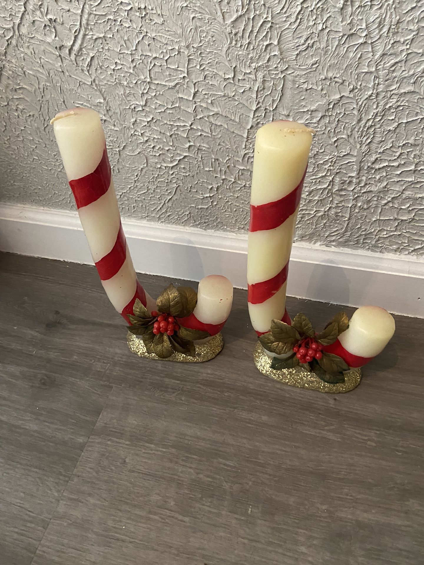 Vintage Candy cane Candles 