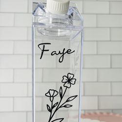 Flower Milk Carton Water Bottle | Flower Water Bottle | Milk Carton Water  Bottle | Milk Carton | Decorated Milk Carton Water Bottle