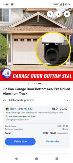 Jin & Bao Garage Door Bottom seal with pre- dilled aluminio 16 ft