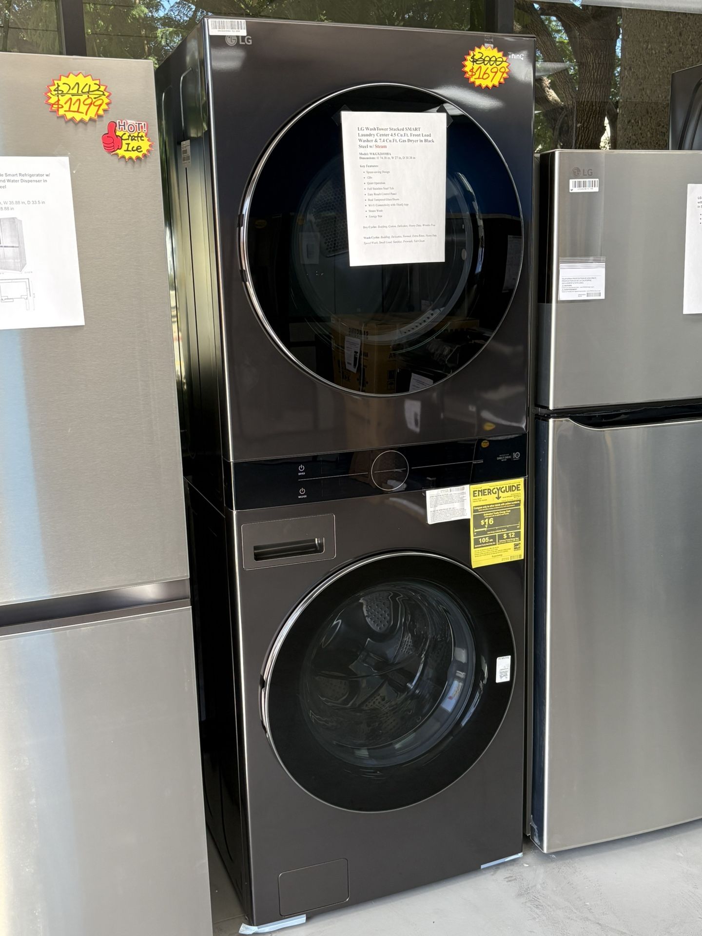 Top Rated🔥LG Washtower with Steam✨4.5 cu.ft Washer and 7.4 cu.ft Gas Dryer