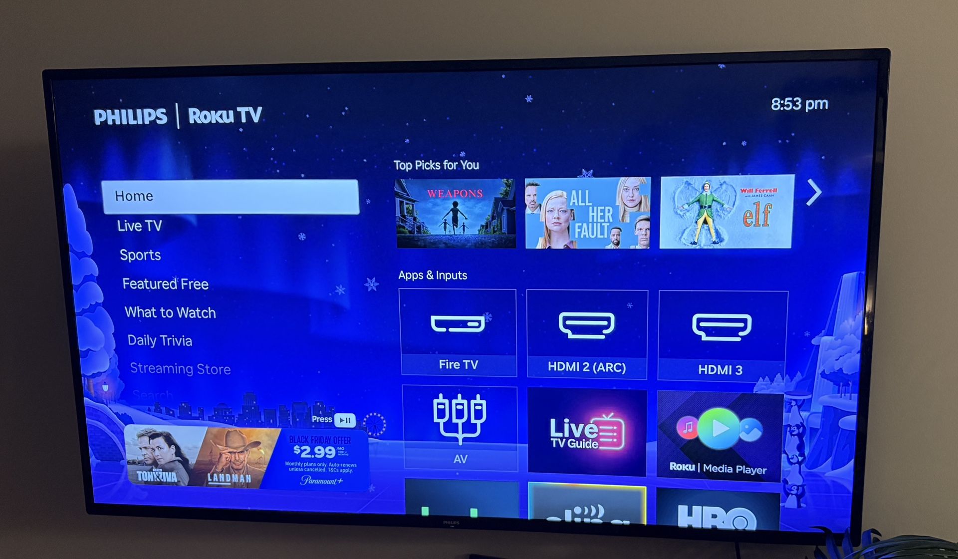 PHILIPS 65" Class 4K Ultra HD Roku Smart LED HDTV - 65PFL4756/F7