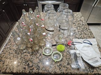 Free -Glass brewing jars and bottle - Kombucha supplies