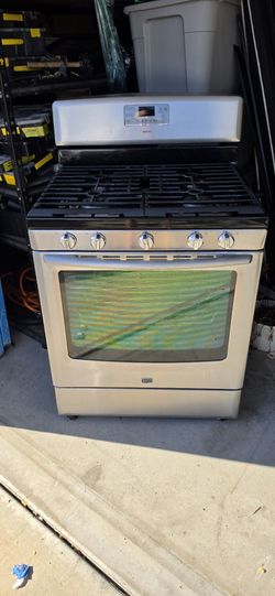 Maytag 30 inch 5 Burner Gas Range, Stainless Steel