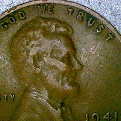 1941 S mint MARK wheat Penny 