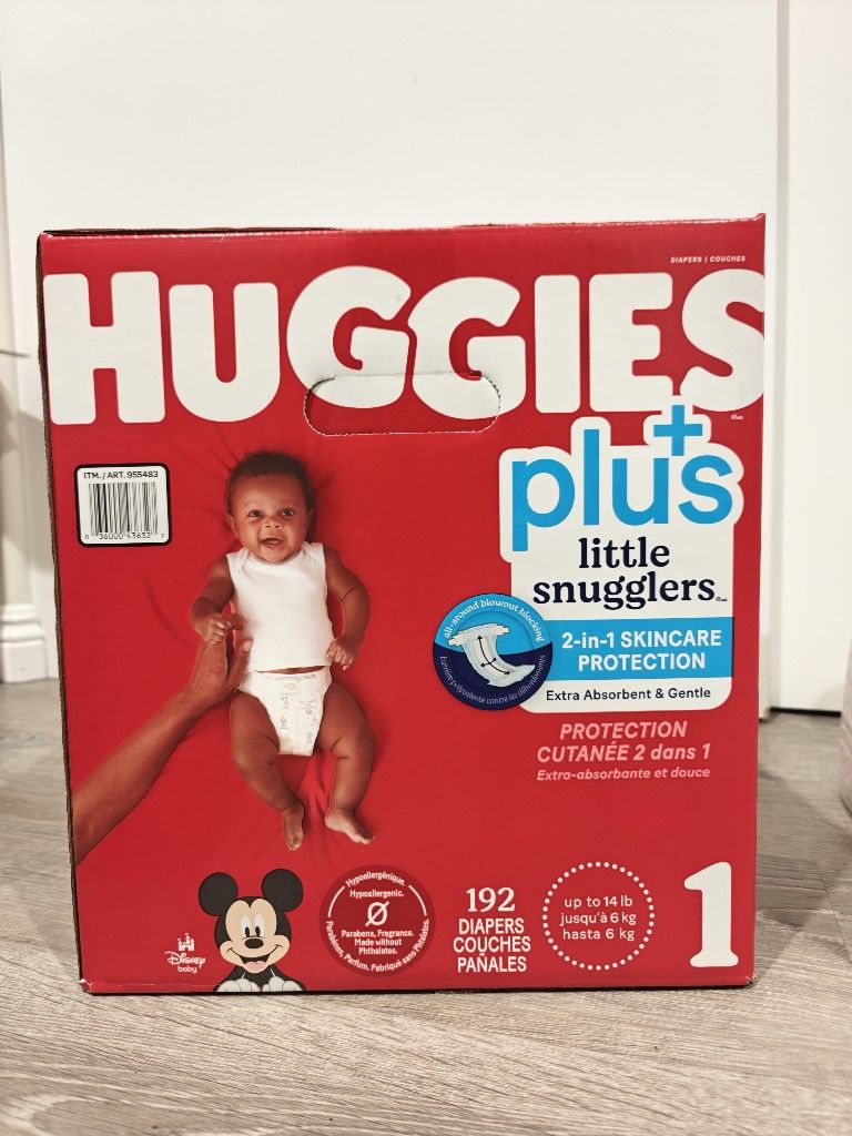 Huggies Plus Little Snugglers (Size 1) - 256 Diapers