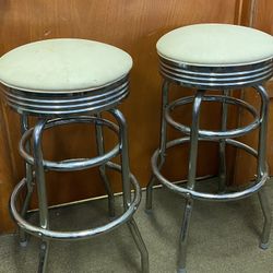 Vintage Bar Stools Lot Of 2 
