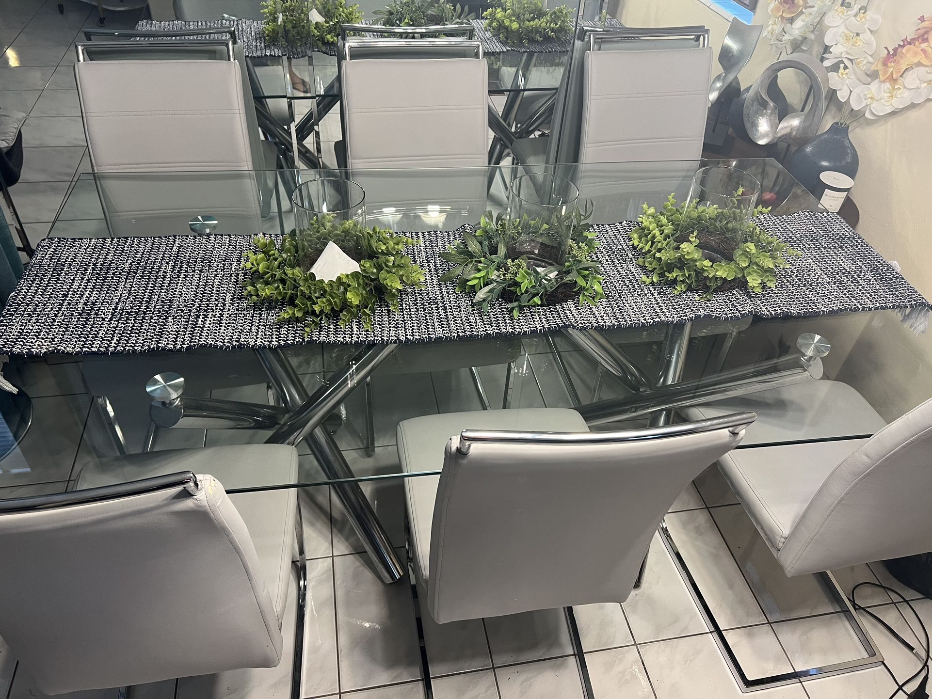 Modern Glass Dining Table Set