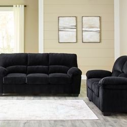 Brand New Ashley Super Comfy Corduroy Sofa Loveseat 