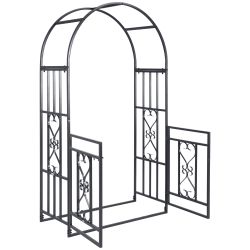 Metal Garden Arbor with Double Doors, Arch ffor Wedding