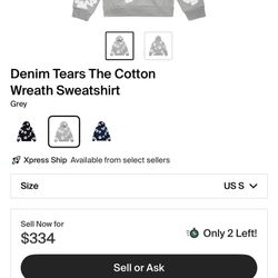 Denim Tears Hoodie Small New 