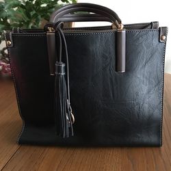 New Black with Brown Trim Purse.