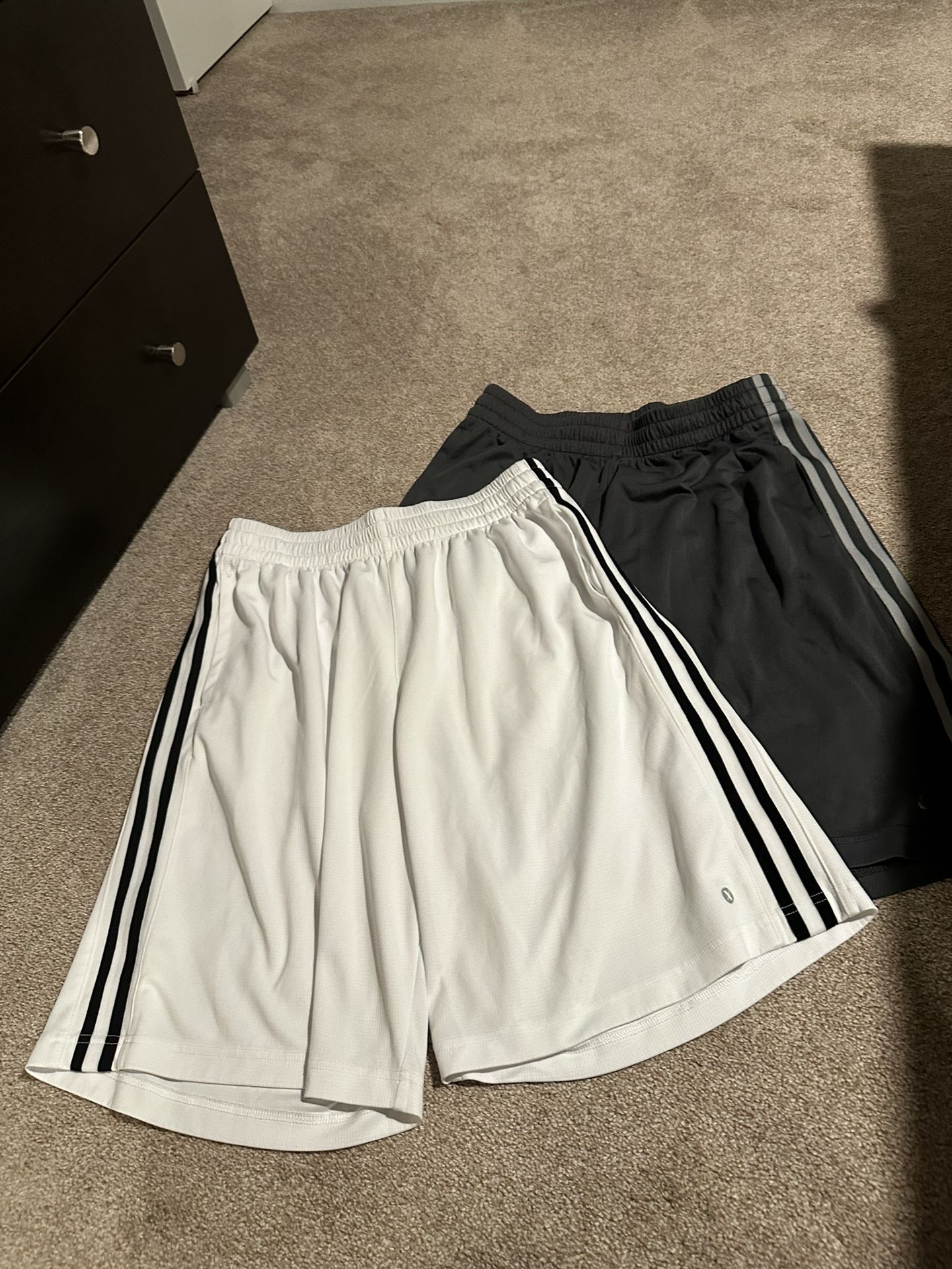 Set Of 2 Pairs Large Xersion Mesh Shorts - White and Gray