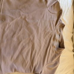 Alo Yoga Glimpse Micro-Waffle Crop Top - Dusty Pink - Small