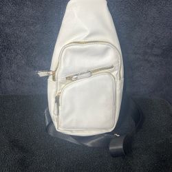 Men’s Shoulder Bag White Leather 