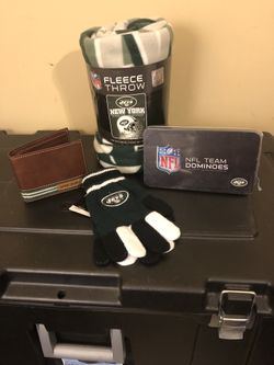 New York Jets fleece blanket leather wallet dominoes gloves