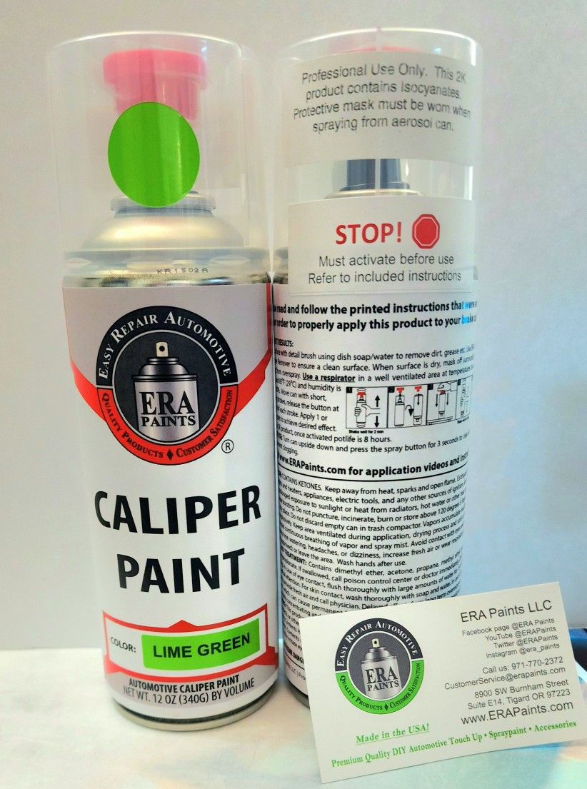 2 Cans Lime Green 2K High Temp Caliper Paint