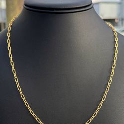 New Jewelry 14k yellow gold Sharped PaperClip chain necklace 20” 2.80mm width