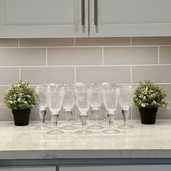 (11) Z Gallerie Iris Ball Stem Hand Blown Bubble Glass Goblets Beverage Drink Glasses - New! $5 EACH (Retail $16 EACH) 