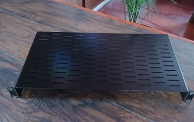 1U Vented Server Rack Shelf – 19" x 10" Cantilever Rackmount Tray